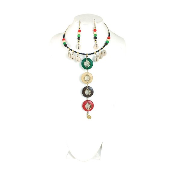 Multi Color Queen Choker & Earring Set - Picture 1 of 5